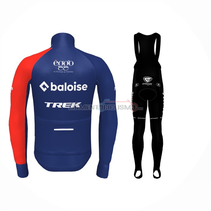 2024 Abbigliamento Ciclismo Baloise Trek Rosso Blu Manica Lunga e Salopette